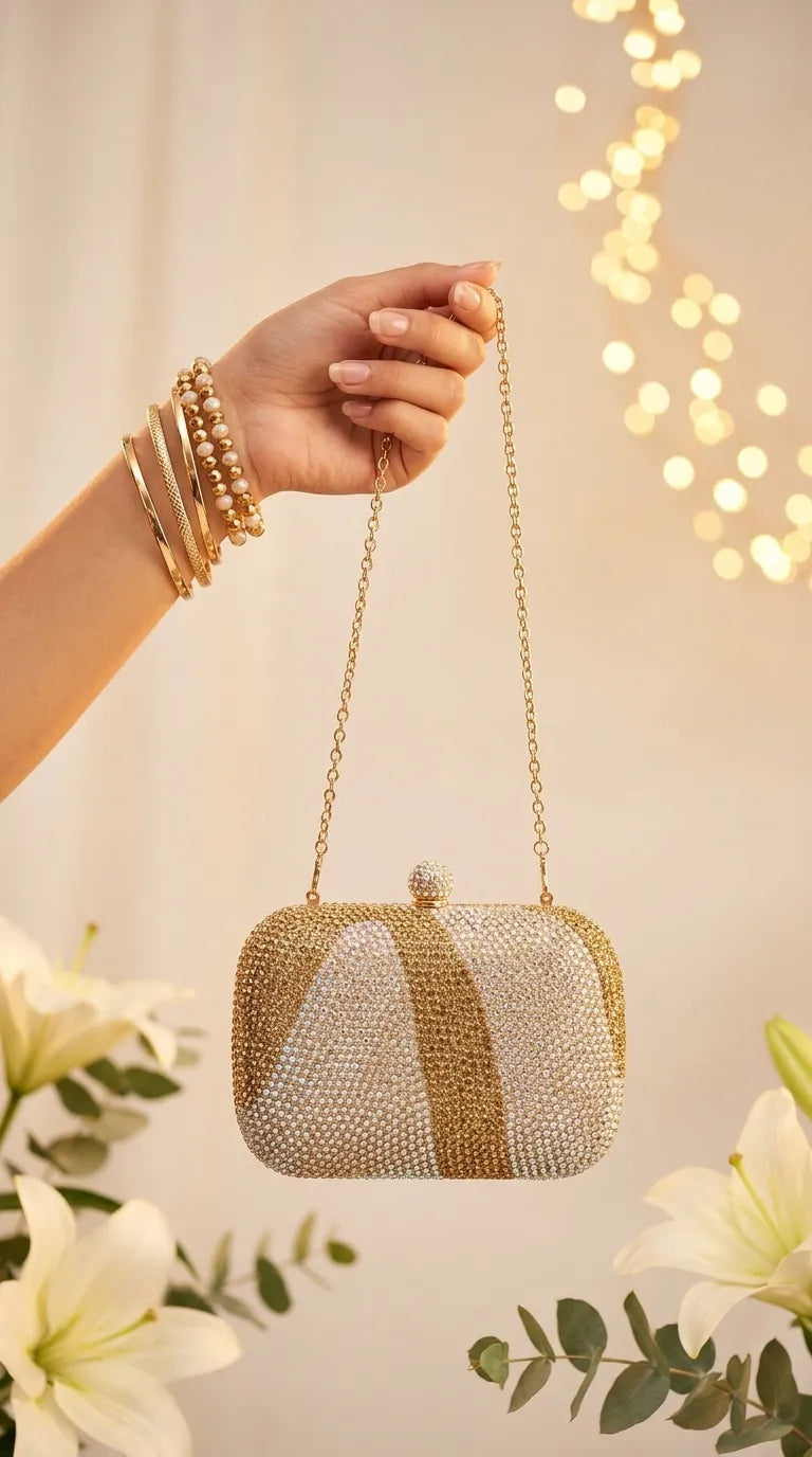 Golden Bridal Clutch P24555