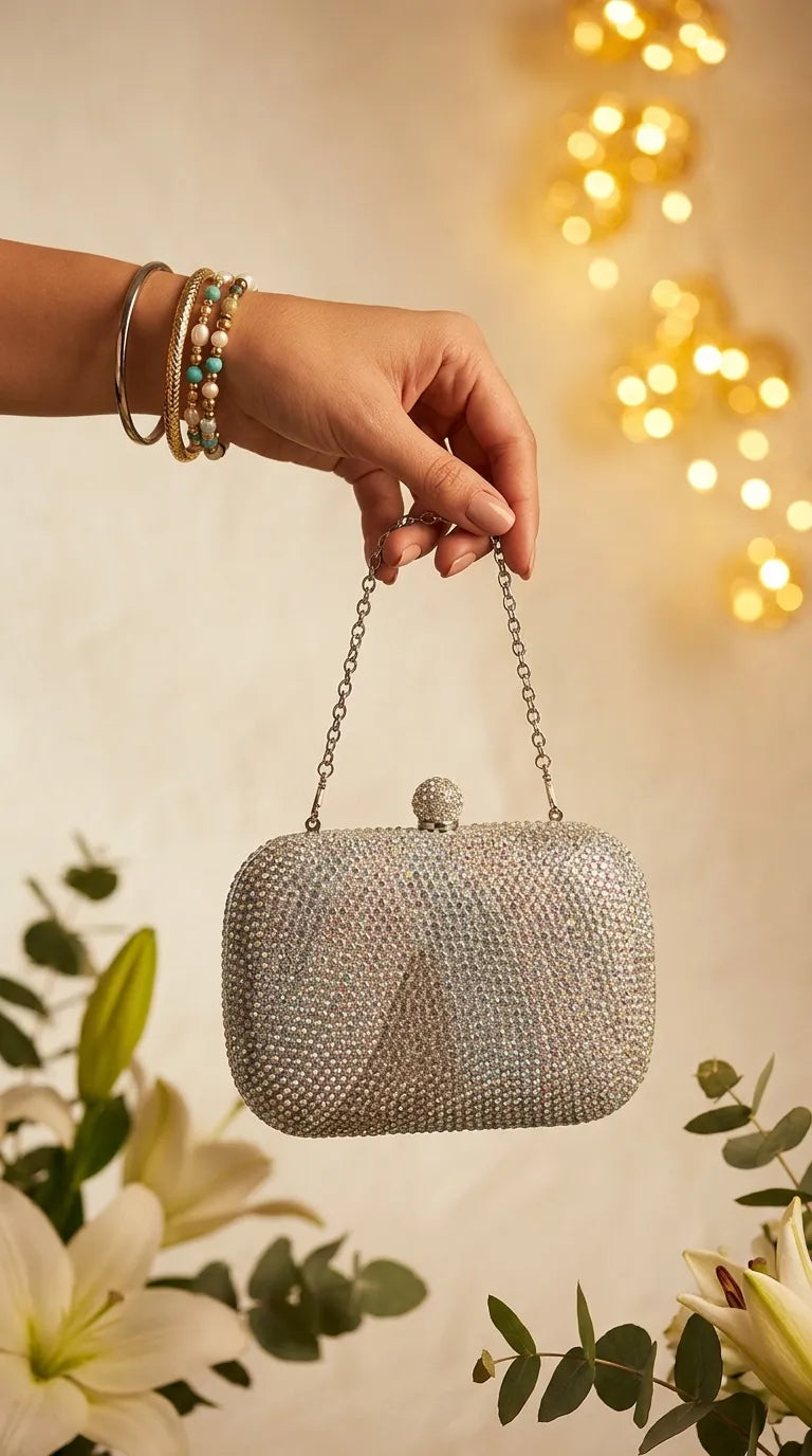 Silver Bridal Clutch P24555