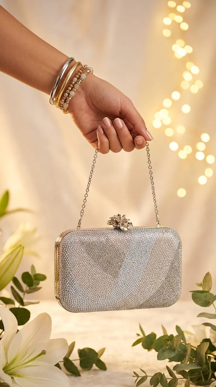 Silver Bridal Clutch P24556