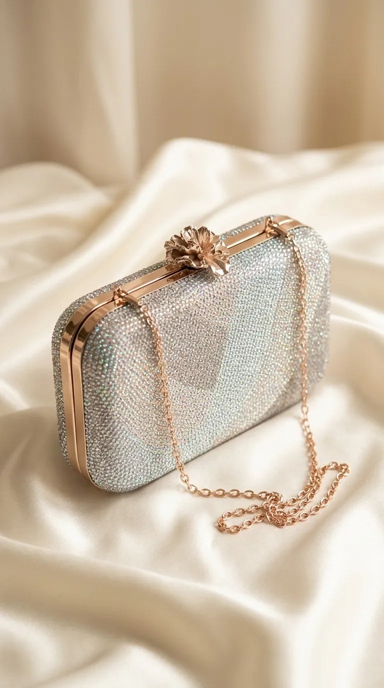 Silver Bridal Clutch P24556