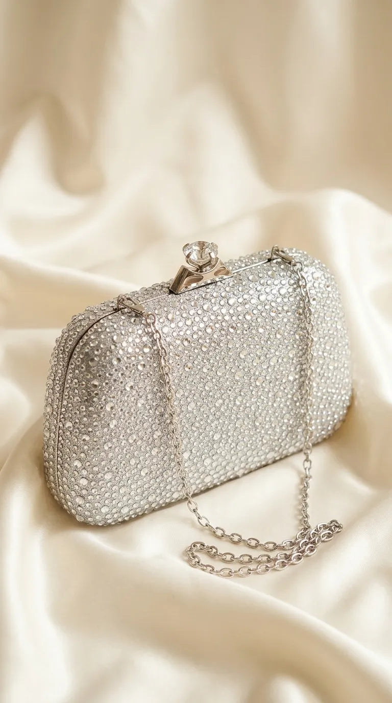 Silver Bridal Clutch P24557