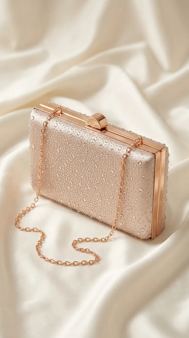 Golden Fancy Clutch For Ladies P24559