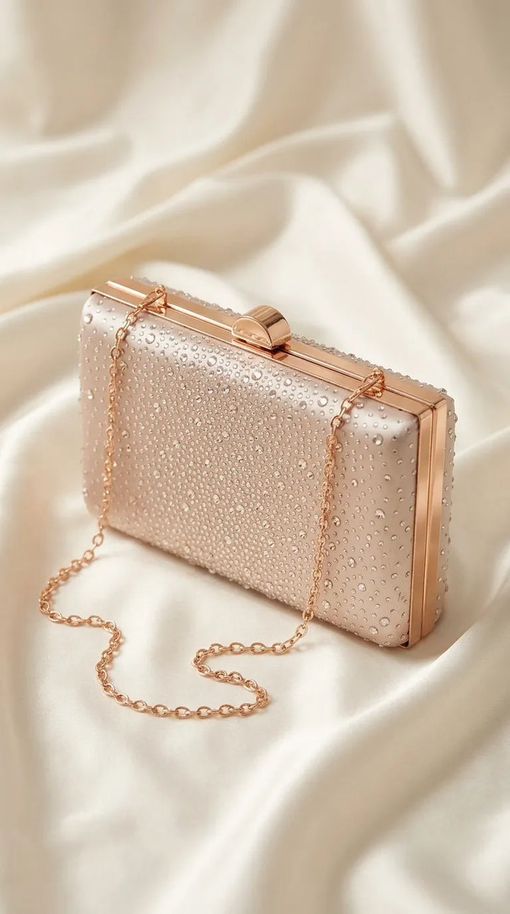 Golden Fancy Clutch For Ladies P24559