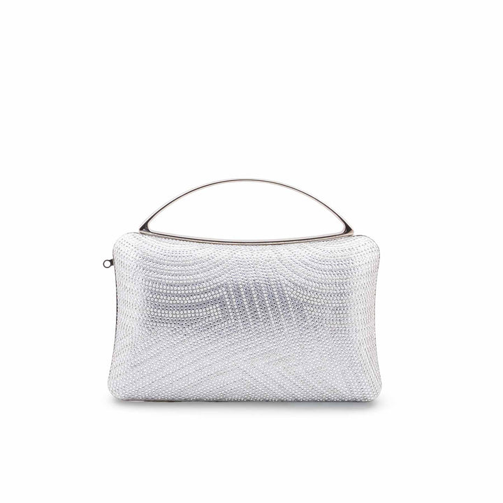 Silver Fancy Clutch For Ladies P24560