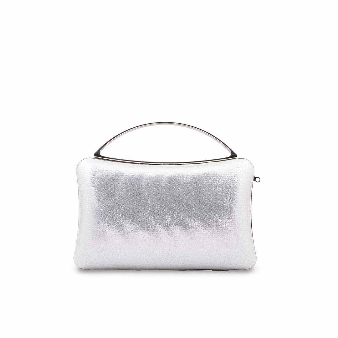 Silver Fancy Clutch For Ladies P24560