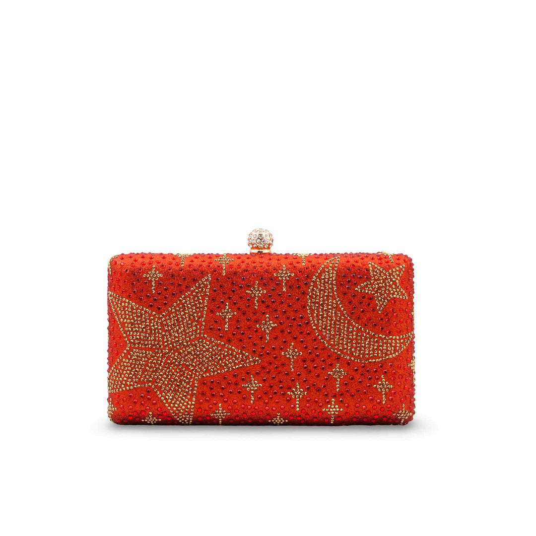 Red Fancy Clutch For Ladies P24562