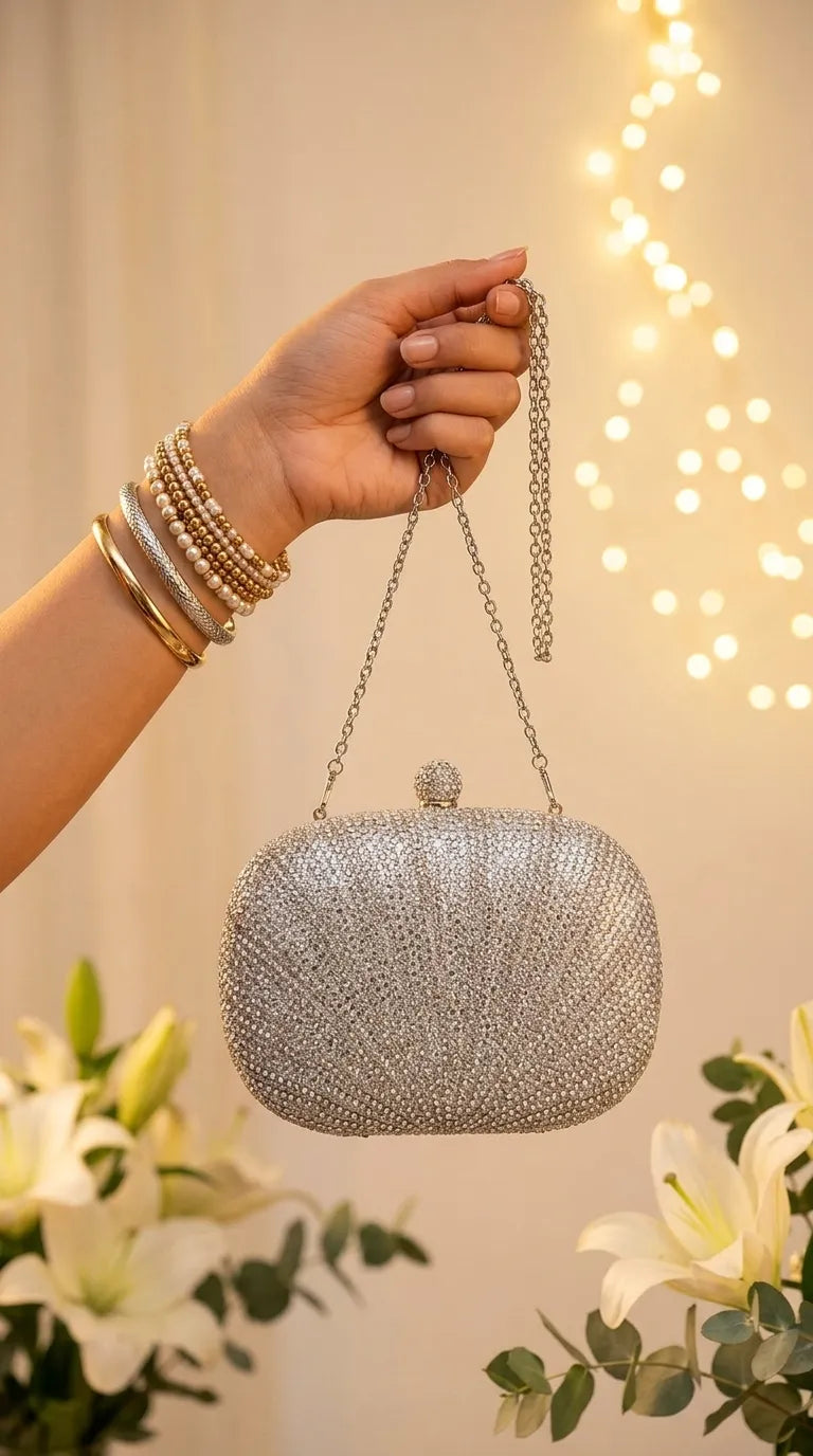 Silver Bridal Clutch P24563