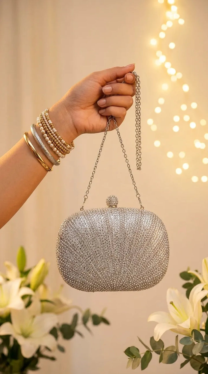 Silver Bridal Clutch P24563