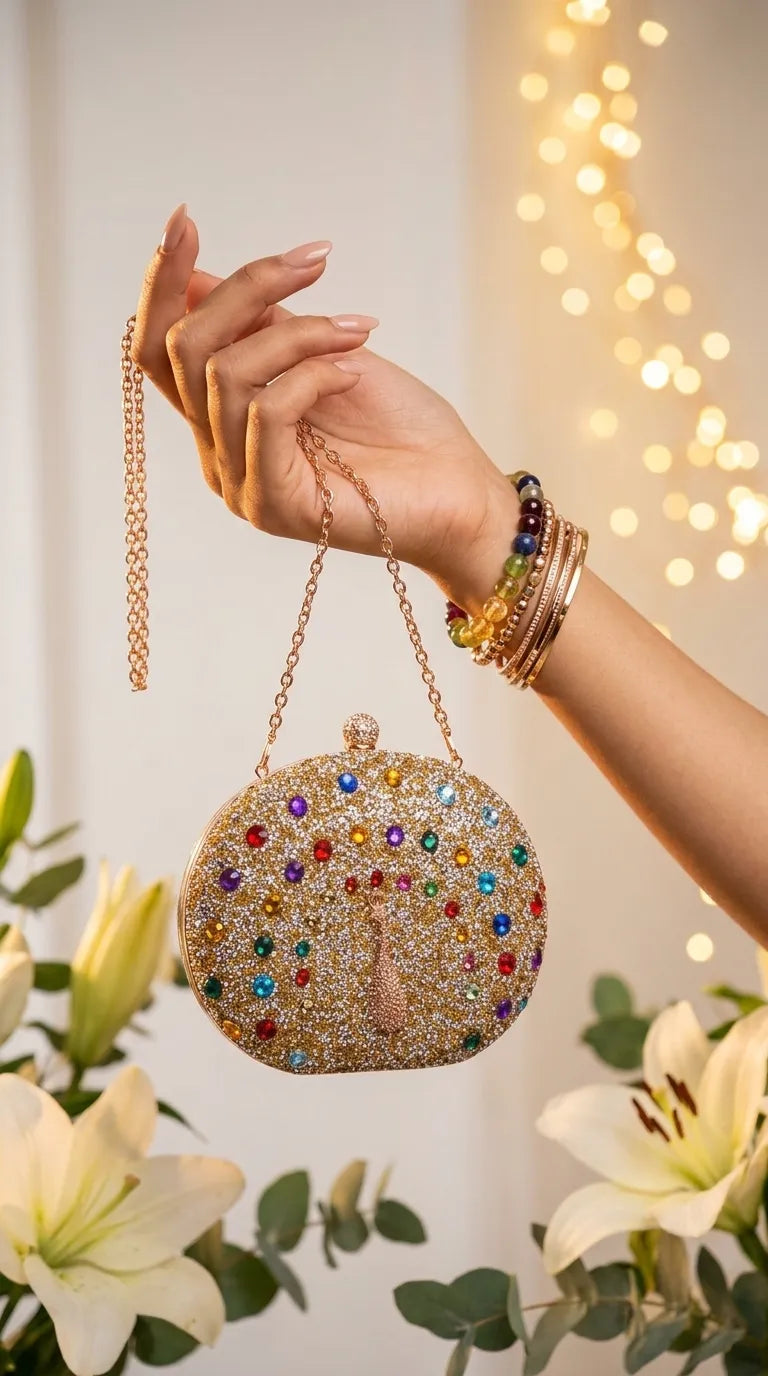 Golden Bridal Clutch P24564