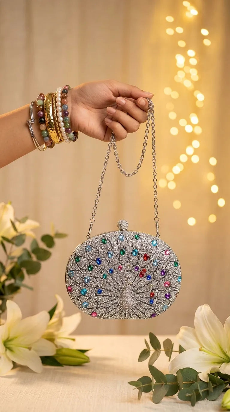 Silver Bridal Clutch P24564