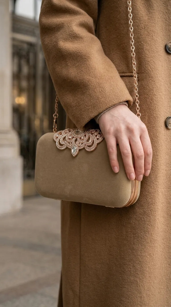 Beige Formal Clutch For Women P24570