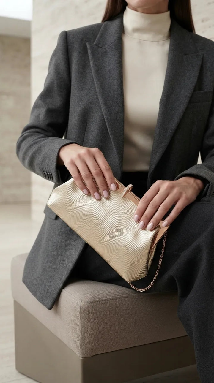 Golden Fancy Clutch For Women P24575