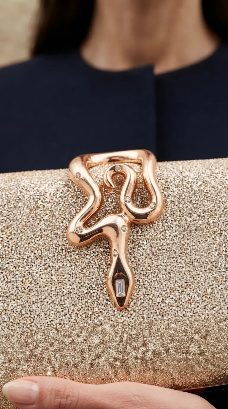 Golden Fancy Clutch For Women P24578