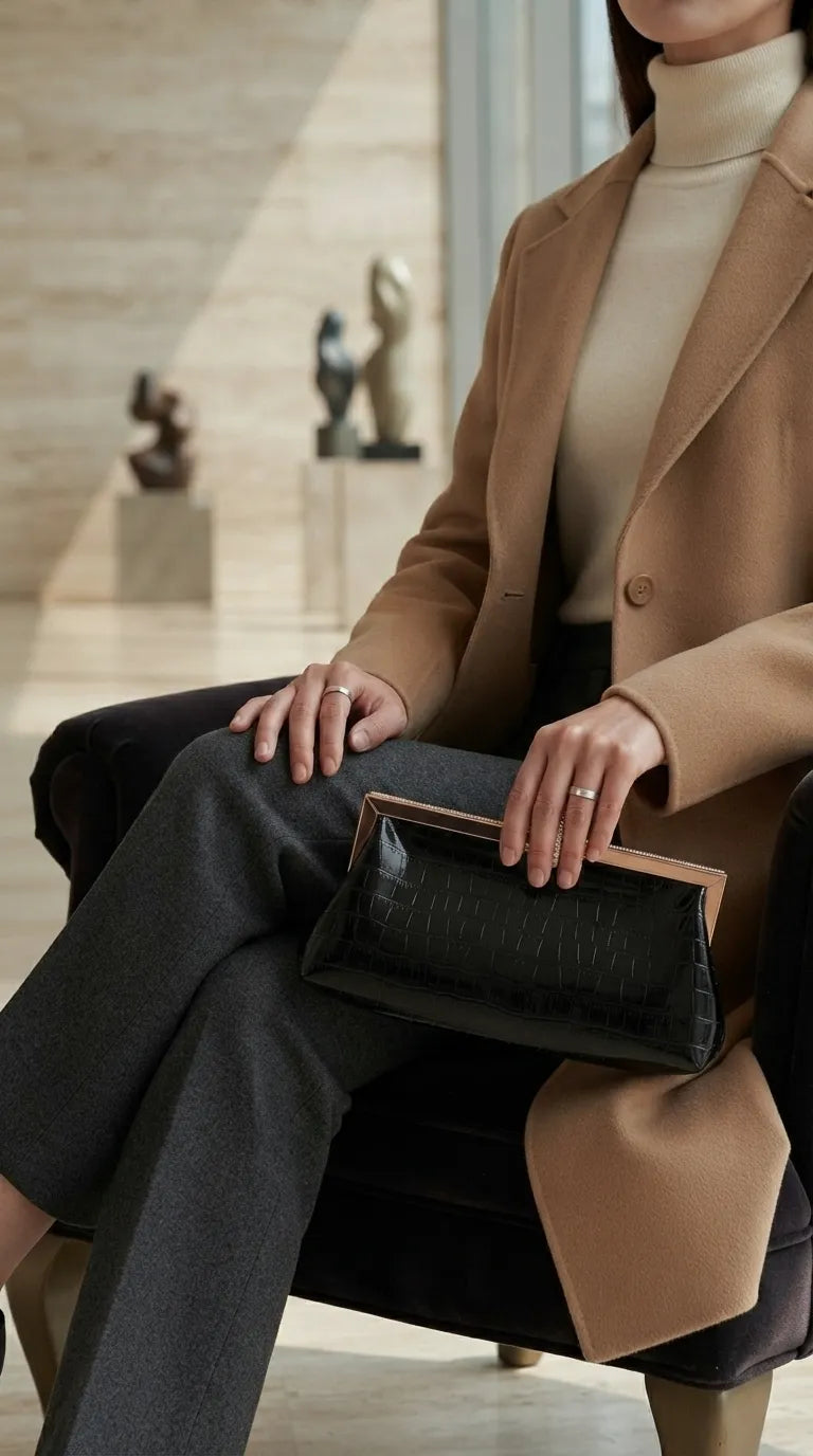 Black Fancy Clutch For Women P24581