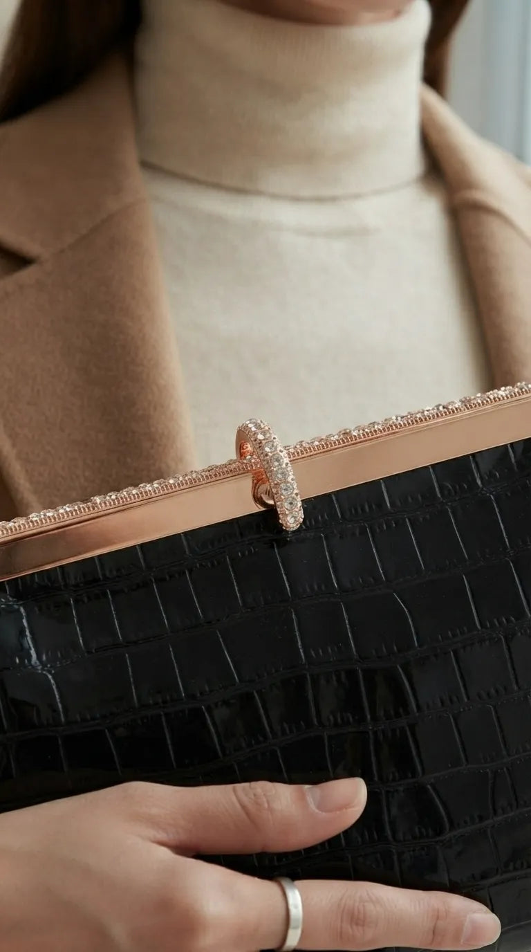 Black Fancy Clutch For Women P24581