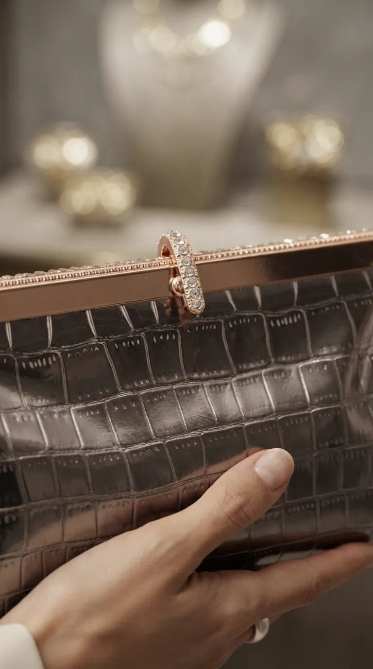 Grey Fancy Clutch For Women P24581