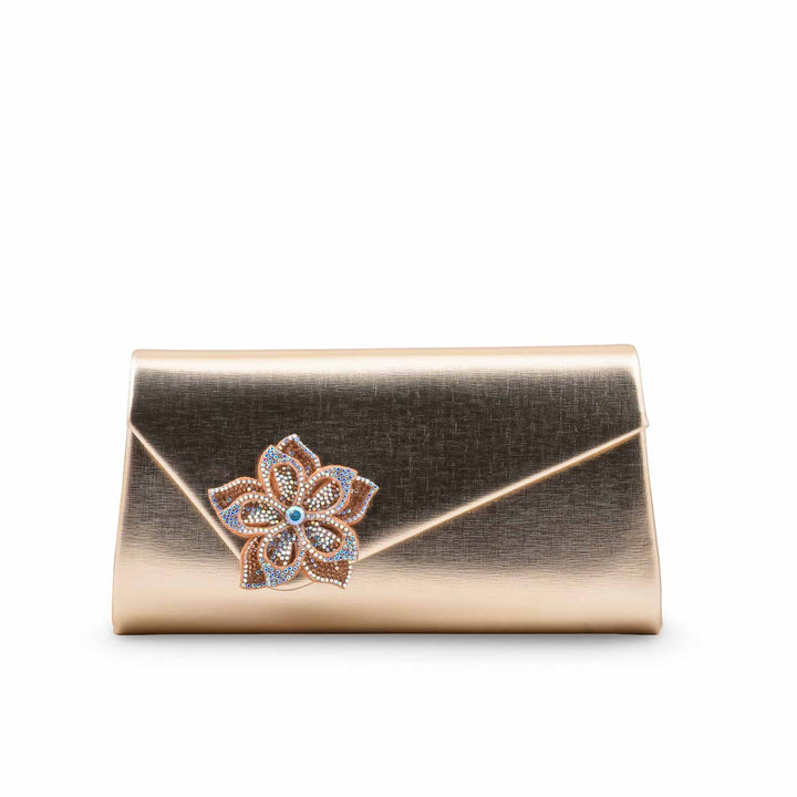 Golden Formal Clutch For Ladies P24599