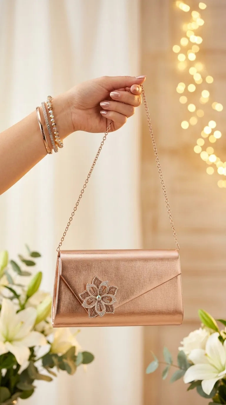 Champagne Formal Clutch For Ladies P24599