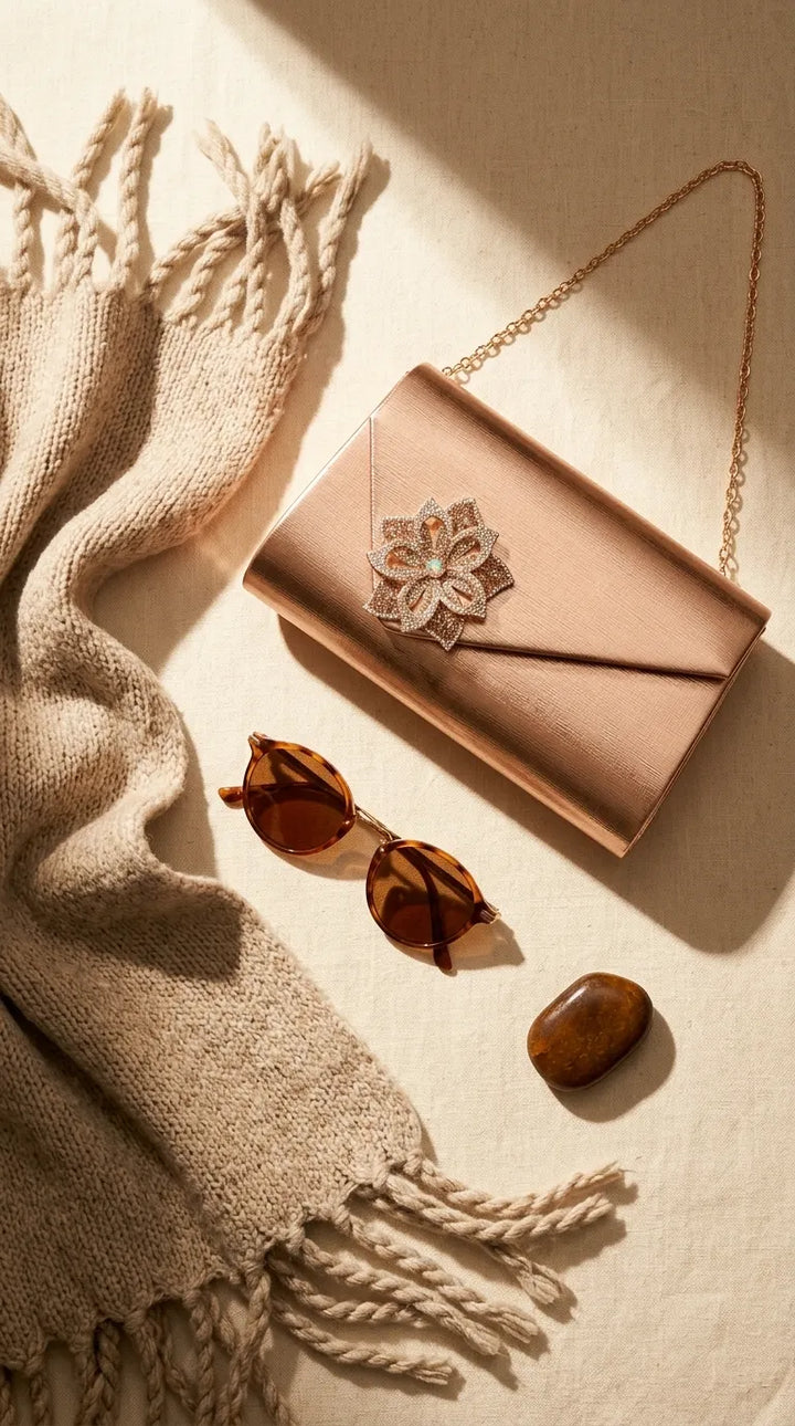 Champagne Formal Clutch For Ladies P24599