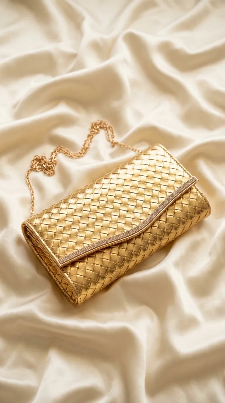 Golden Formal Clutch For Ladies P24600