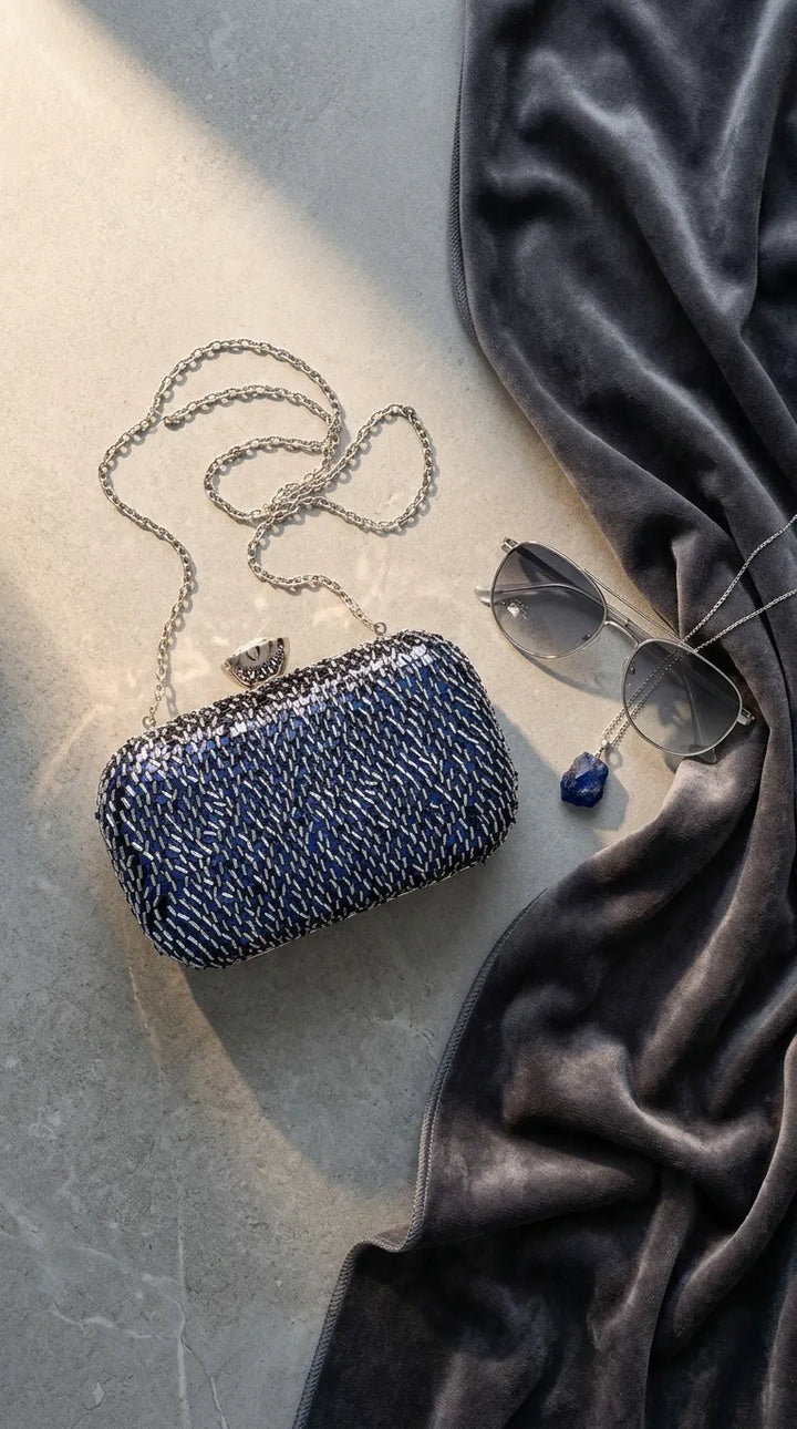 Blue Fancy Clutch For Ladies P24603