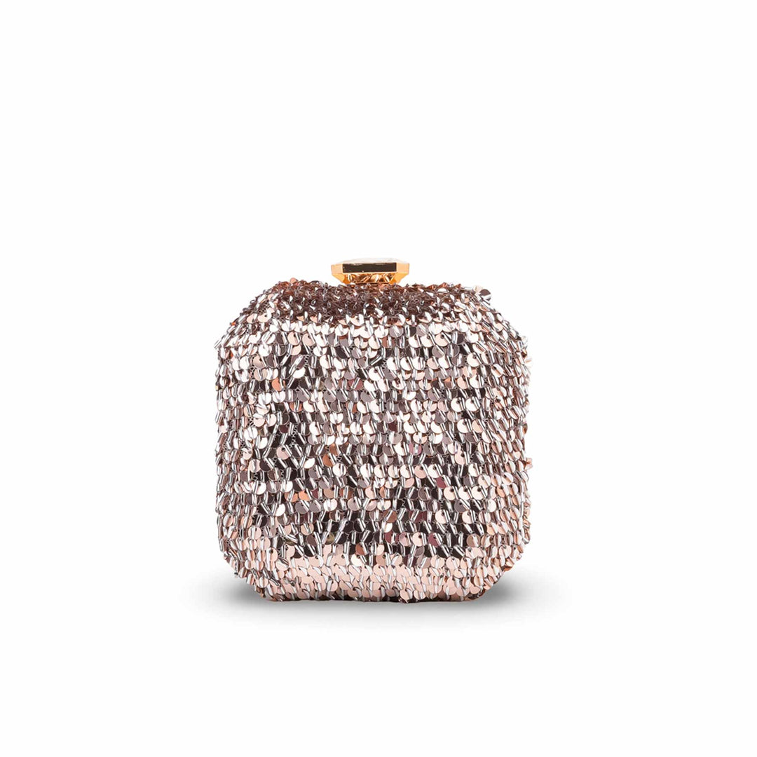 Champagne Fancy Clutch For Ladies P24604