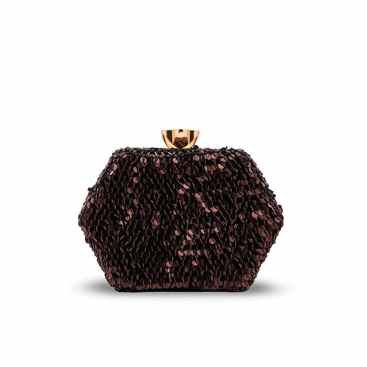 Brown Fancy Clutch For Ladies P24606