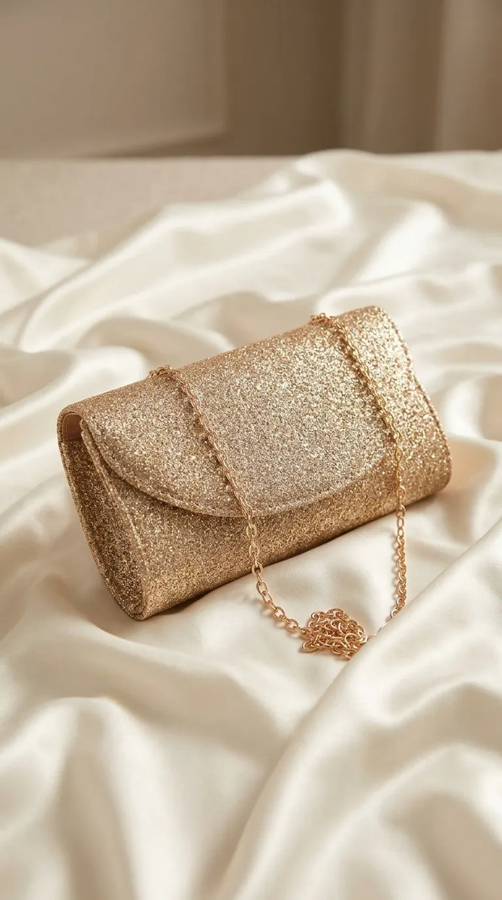 Golden Fancy Clutch For Ladies P24608