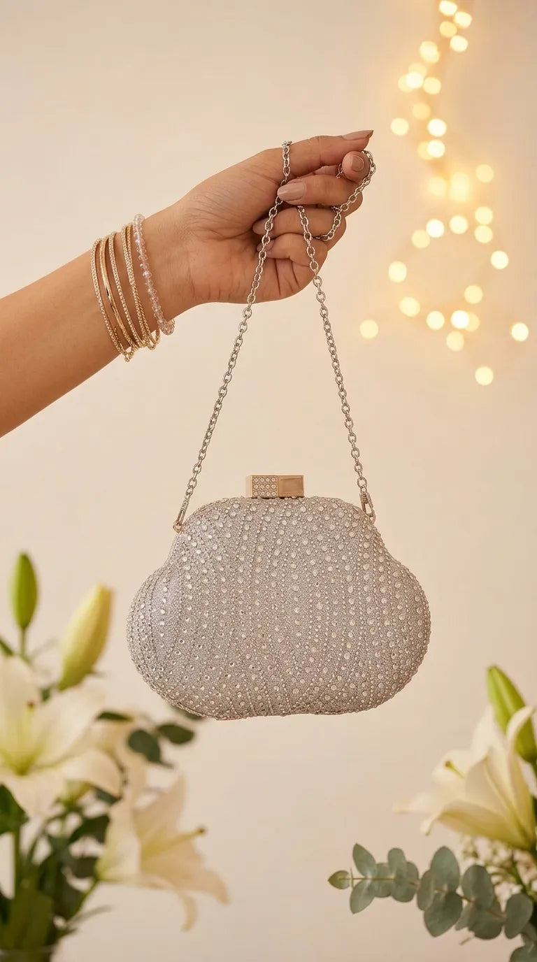 Silver Bridal Clutch P24612