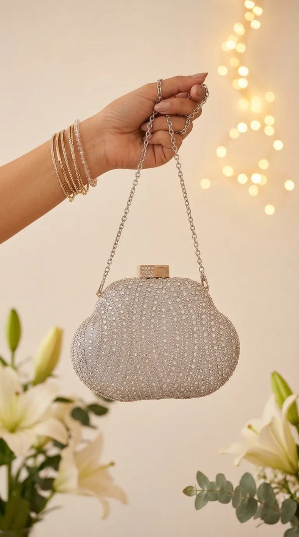 Silver Bridal Clutch P24612