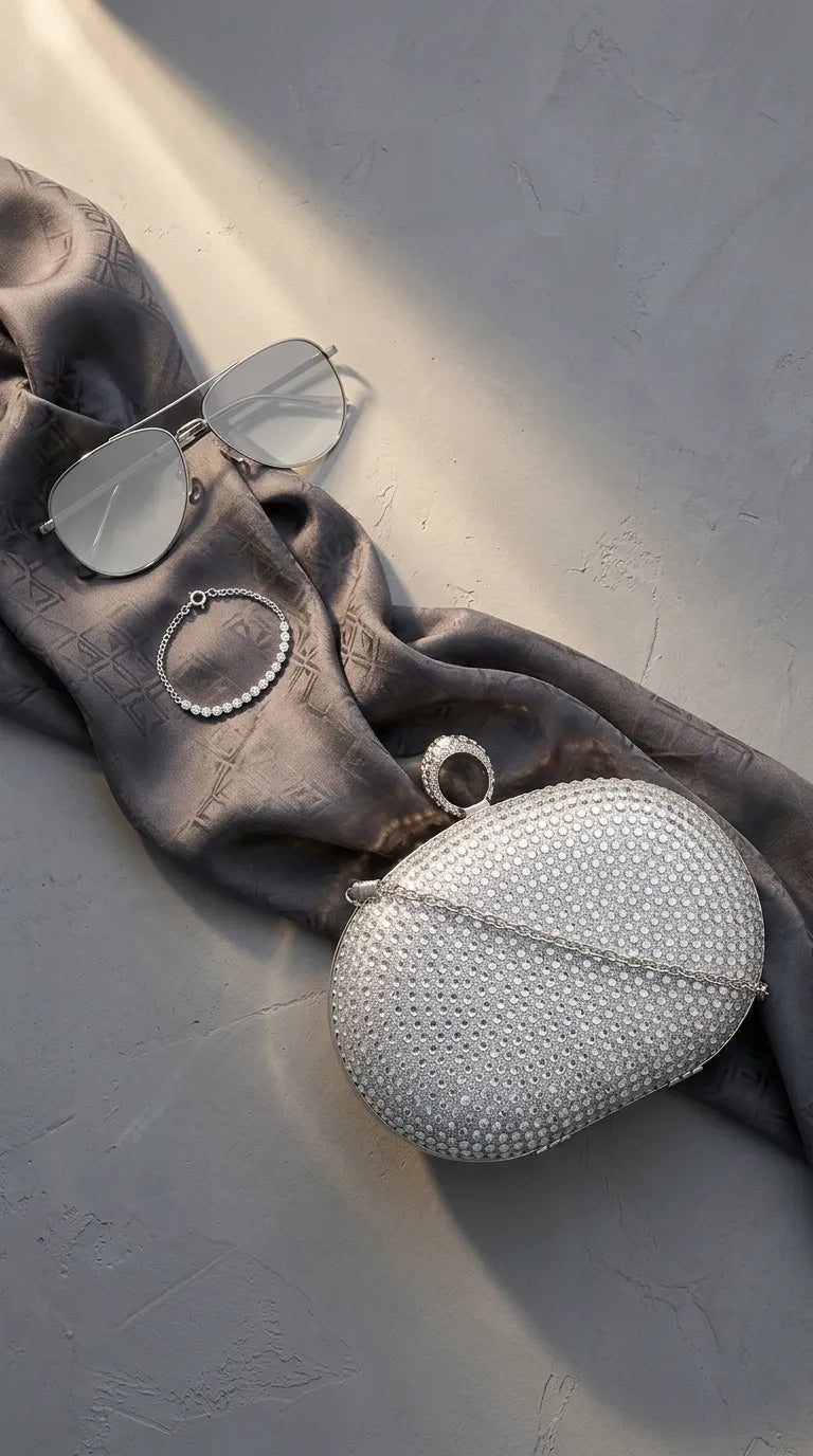 Silver Bridal Clutch P24613