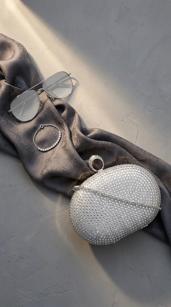 Silver Bridal Clutch P24613