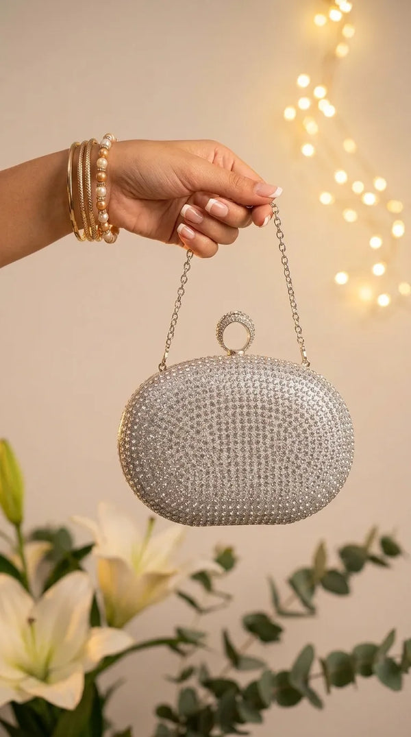 Silver Bridal Clutch P24613