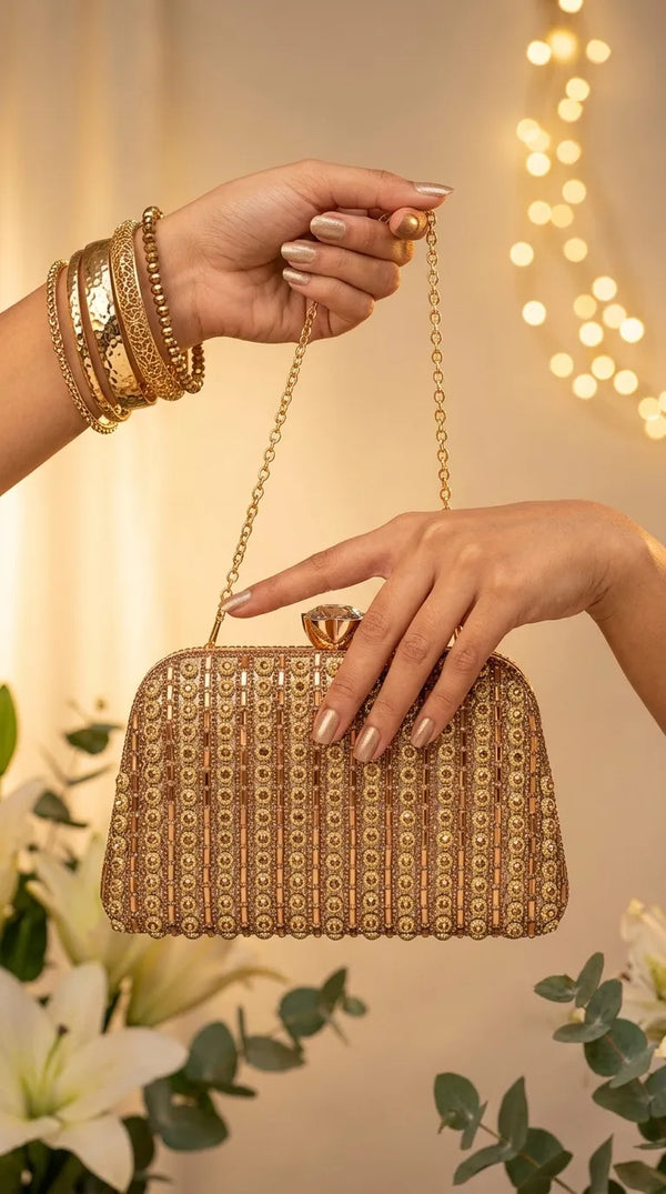 Golden Bridal Clutch P24615