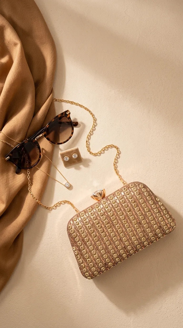 Golden Bridal Clutch P24615