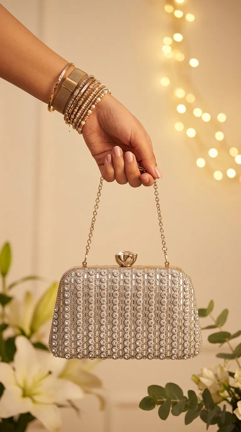 Silver Bridal Clutch P24615
