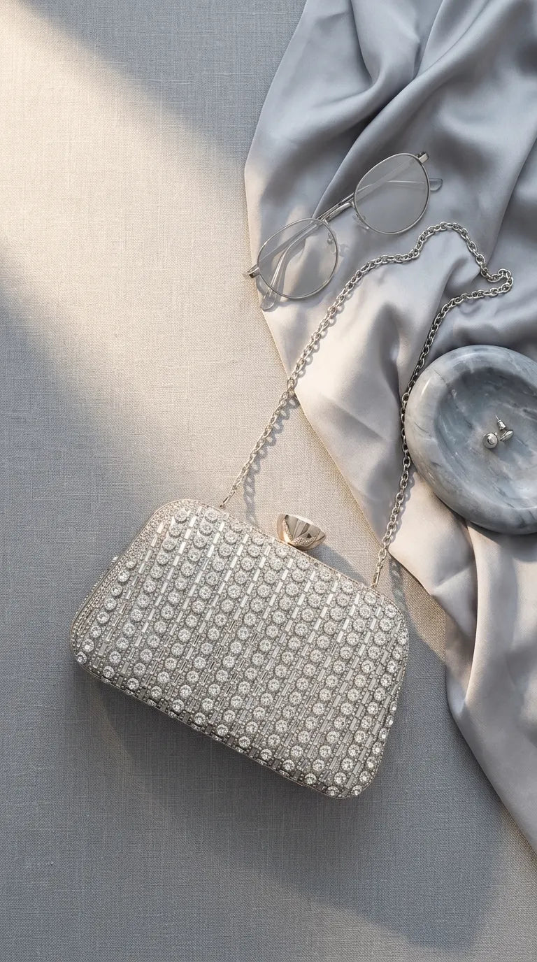 Silver Bridal Clutch P24615