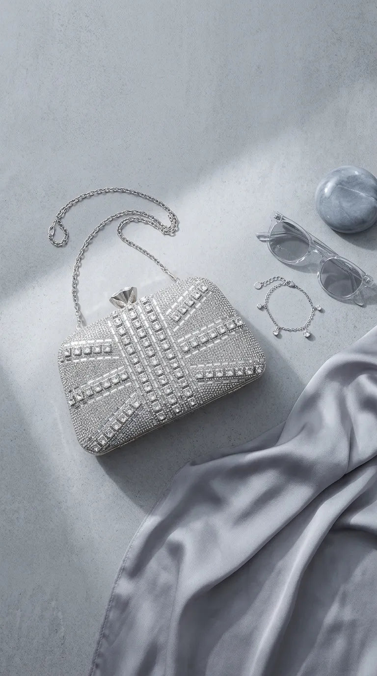 Silver Bridal Clutch P24616