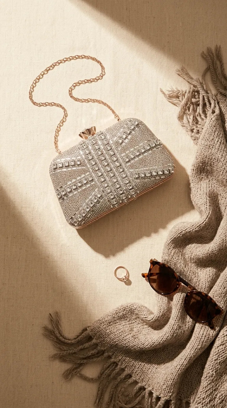 Silver Bridal Clutch P24616