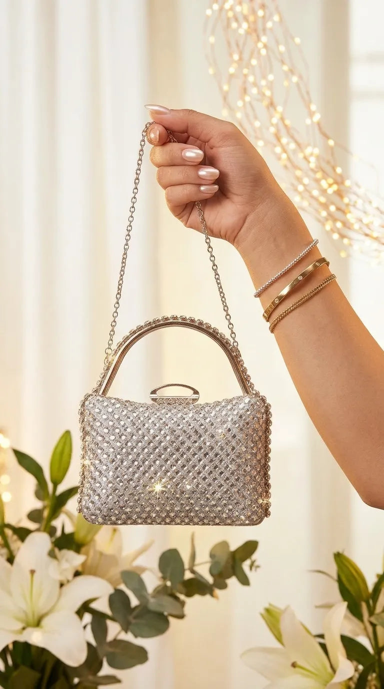 Silver Bridal Clutch P24617
