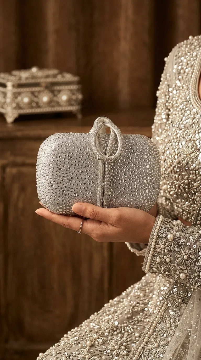 Silver Bridal Clutch P24618