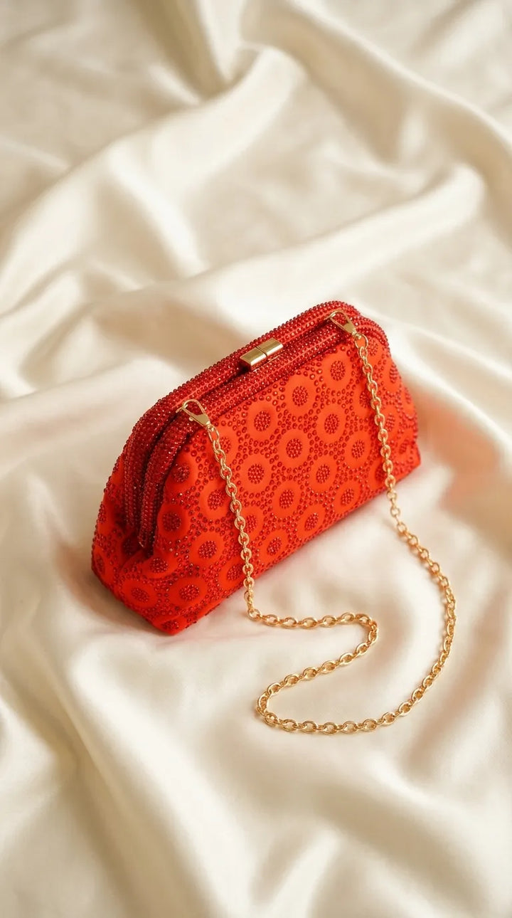 Red Fancy Clutch For Ladies P24621