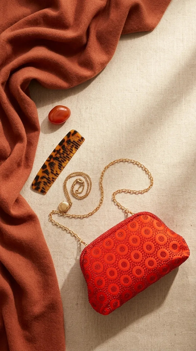 Red Fancy Clutch For Ladies P24621