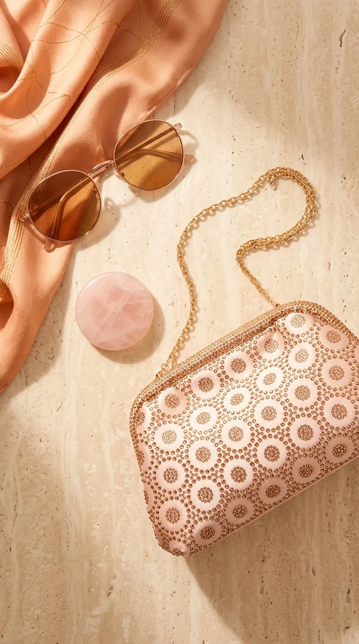 Golden Fancy Clutch For Ladies P24621