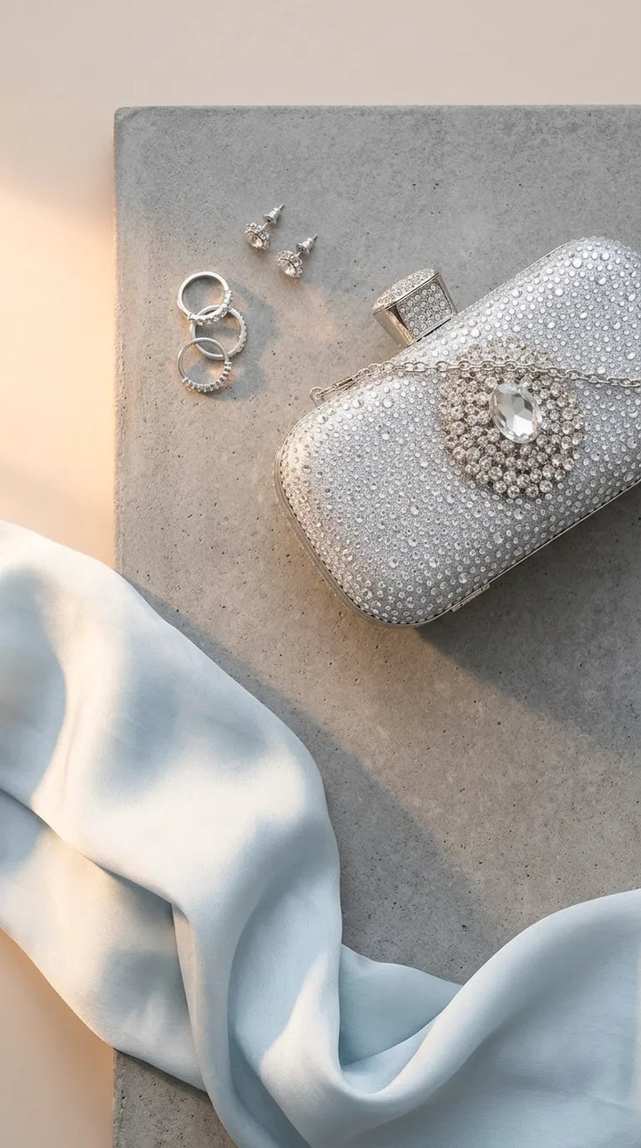 Silver Bridal Clutch P24624