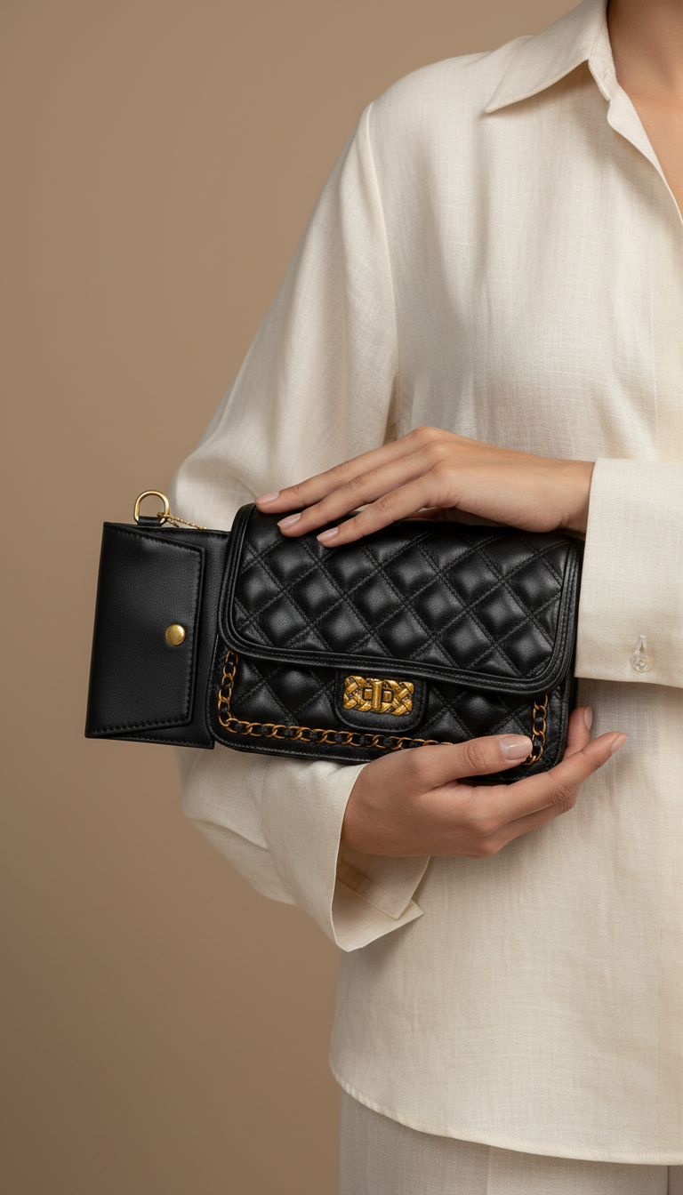 Black Formal Shoulder Bag P36137