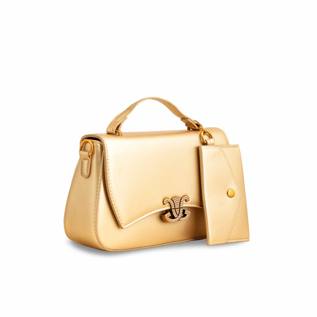 Golden Formal Shoulder Bag For Ladies P36140
