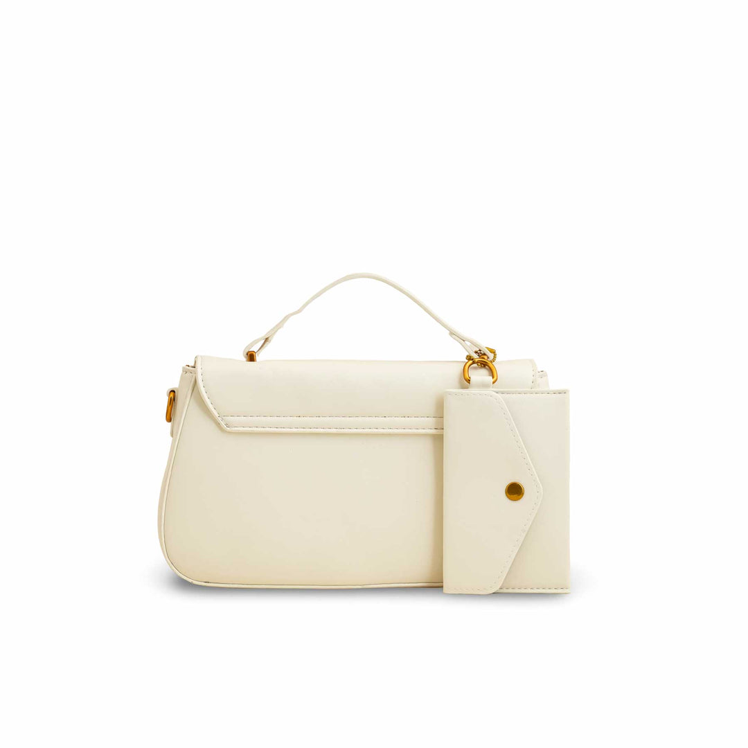 White Formal Shoulder Bag For Ladies P36140
