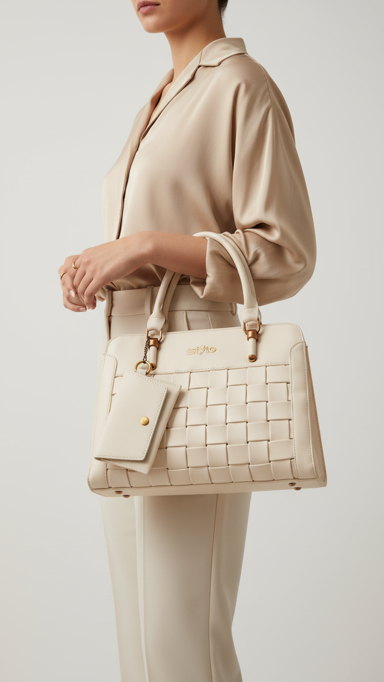 Beige Formal Hand Bag P36154