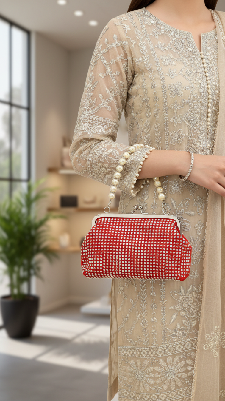 Red Fancy Clutch P36203